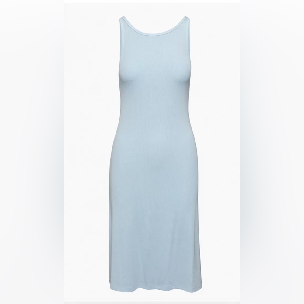 Aritzia blue ribbed tank midi dress. Never worn, tags still on!